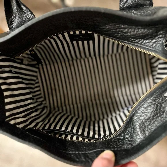 Kate Spade Hayes Street Black Pebbled Leather Tote with Tassel - Picture 7 of 8